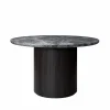 Moon matbord runt marble grey Ø120 cm brun/svartbetsad fot