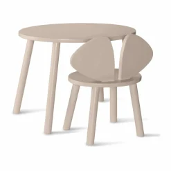 Mouse set barnstol + bord Beige