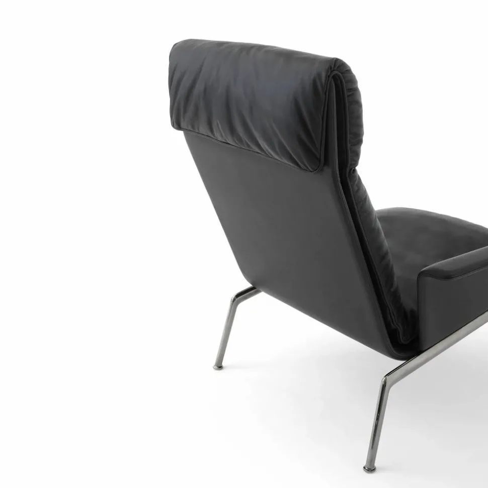 Muno LN17 High back loungefåtölj Dark chrome-Black