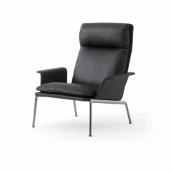 Muno LN17 High back loungefåtölj Dark chrome-Black