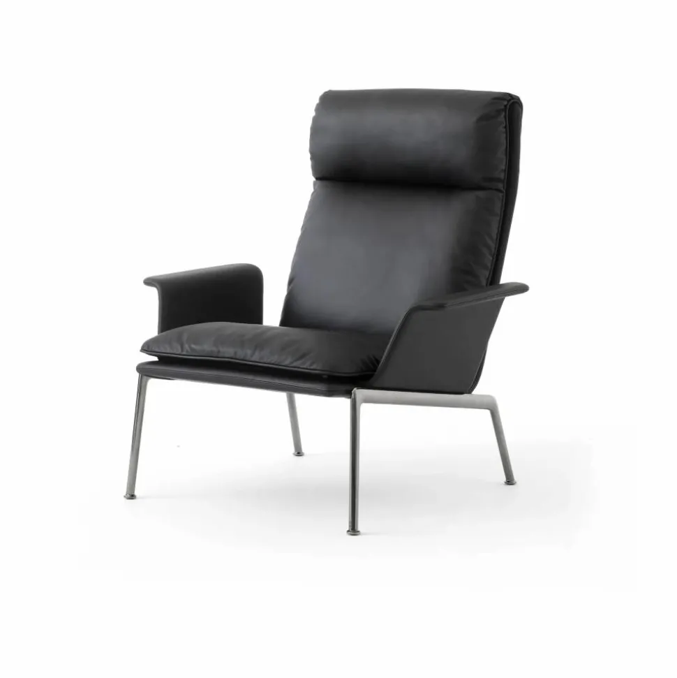 Muno LN17 High back loungefåtölj Dark chrome-Black