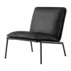 Muno LN18 loungefåtölj Dark chrome-Noble leather Black