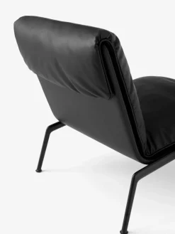 Muno LN18 loungefåtölj Dark chrome-Noble leather Black