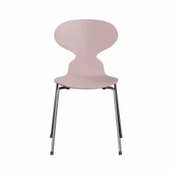 Myran 3101 stol pale rose målad ask kromat stålstativ