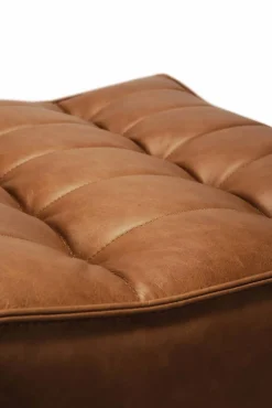 N701 fotpall 70x70 cm Aniline leather brown