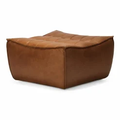 N701 fotpall 70x70 cm Aniline leather brown