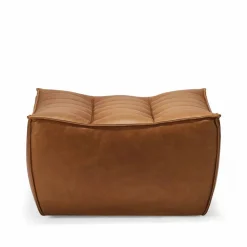 N701 fotpall 70x70 cm Aniline leather brown