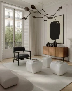 Nama lounge chair Aniline leather black