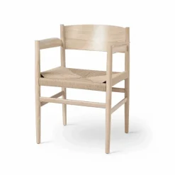 Nestor karmstol ek mattlack naturflätad sits