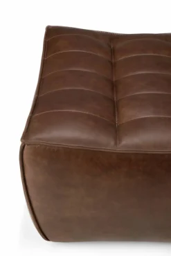 N701 fotpall 70x70 cm Läder Chestnut