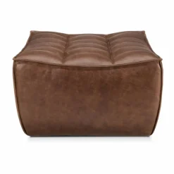 N701 fotpall 70x70 cm Läder Chestnut
