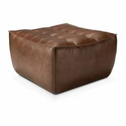 N701 fotpall 70x70 cm Läder Chestnut