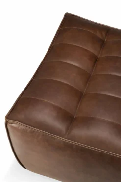 N701 fotpall 70x70 cm Läder Chestnut
