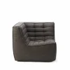 N701 hörnmodul rak Tyg dark grey