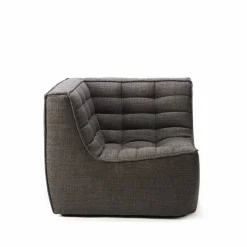 N701 hörnmodul rak Tyg dark grey