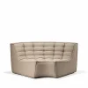 N701 hörnmodul rundad 90° Tyg beige