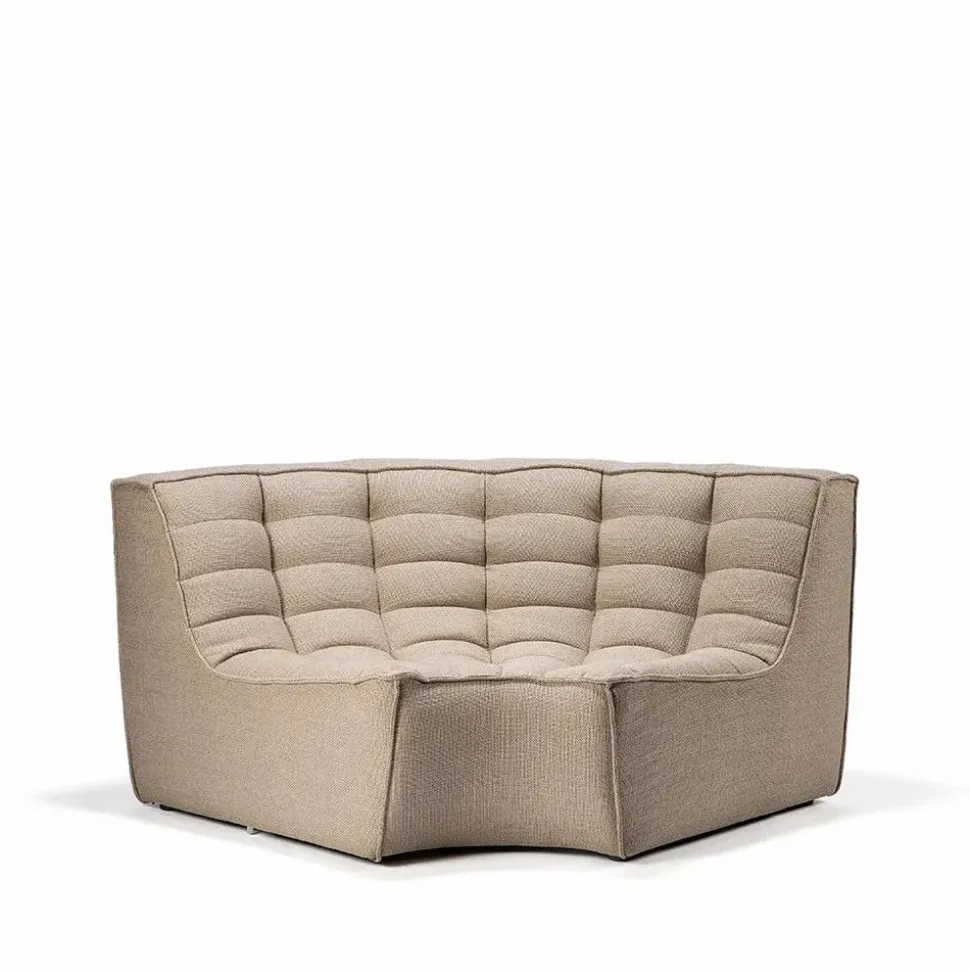 N701 hörnmodul rundad 90° Tyg beige