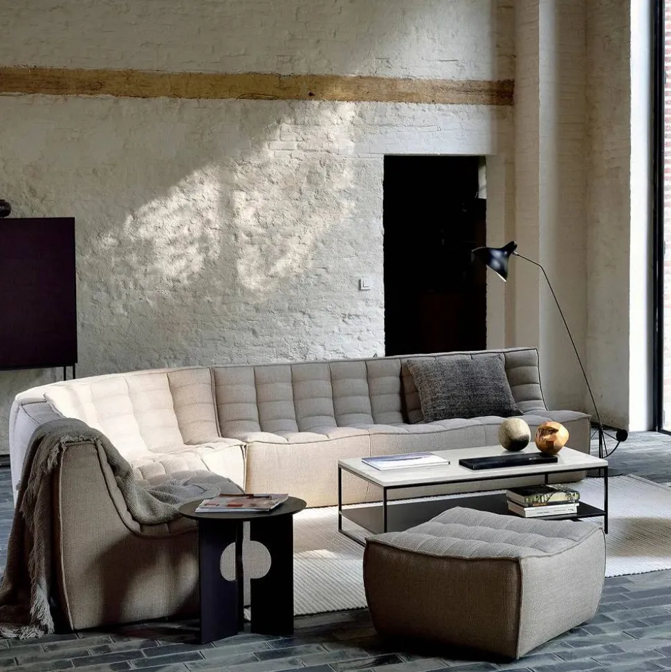 N701 hörnmodul rundad 90° Tyg beige