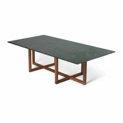 Ninety soffbord 60x120 cm smoked oak underrede Grön marmor