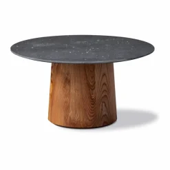 Niveau soffbord Ø61cm Black Marquina-ash brown stained