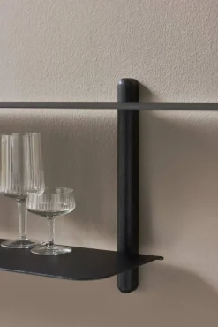 Nivo hylla H large Svartbetsad ask-svart