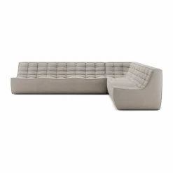 N701 modulhörnsoffa med rakt hörn tyg Ecru Beige 301x231 cm