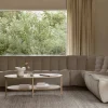 N701 modulhörnsoffa med rundat hörn tyg Ecru beige 330x260 cm