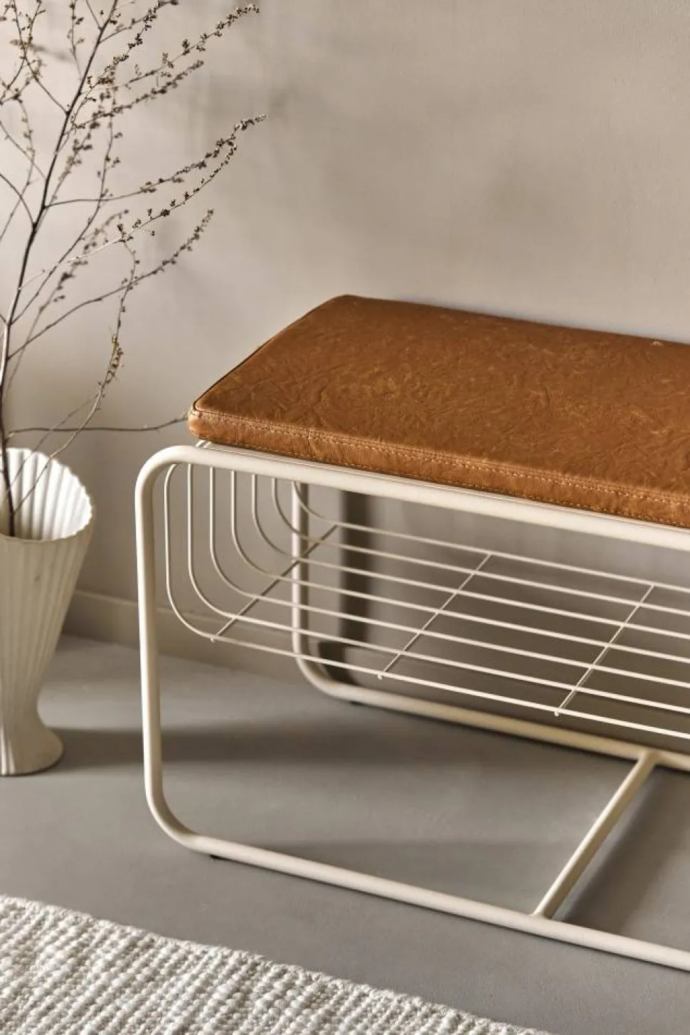 Nod bänk/skohylla 80x36x42 cm Beige