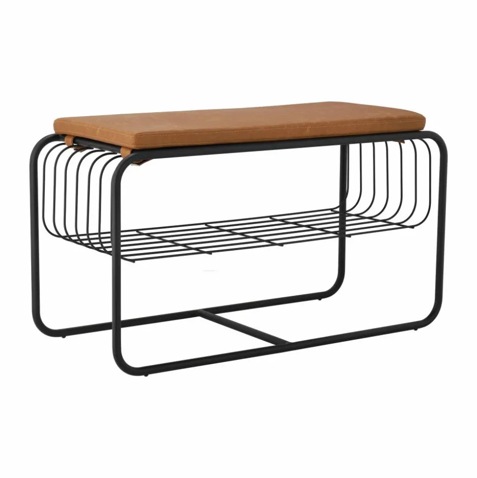 Nod bänk/skohylla 80x36x42 cm Black