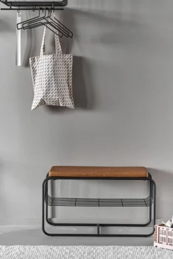 Nod bänk/skohylla 80x36x42 cm Black