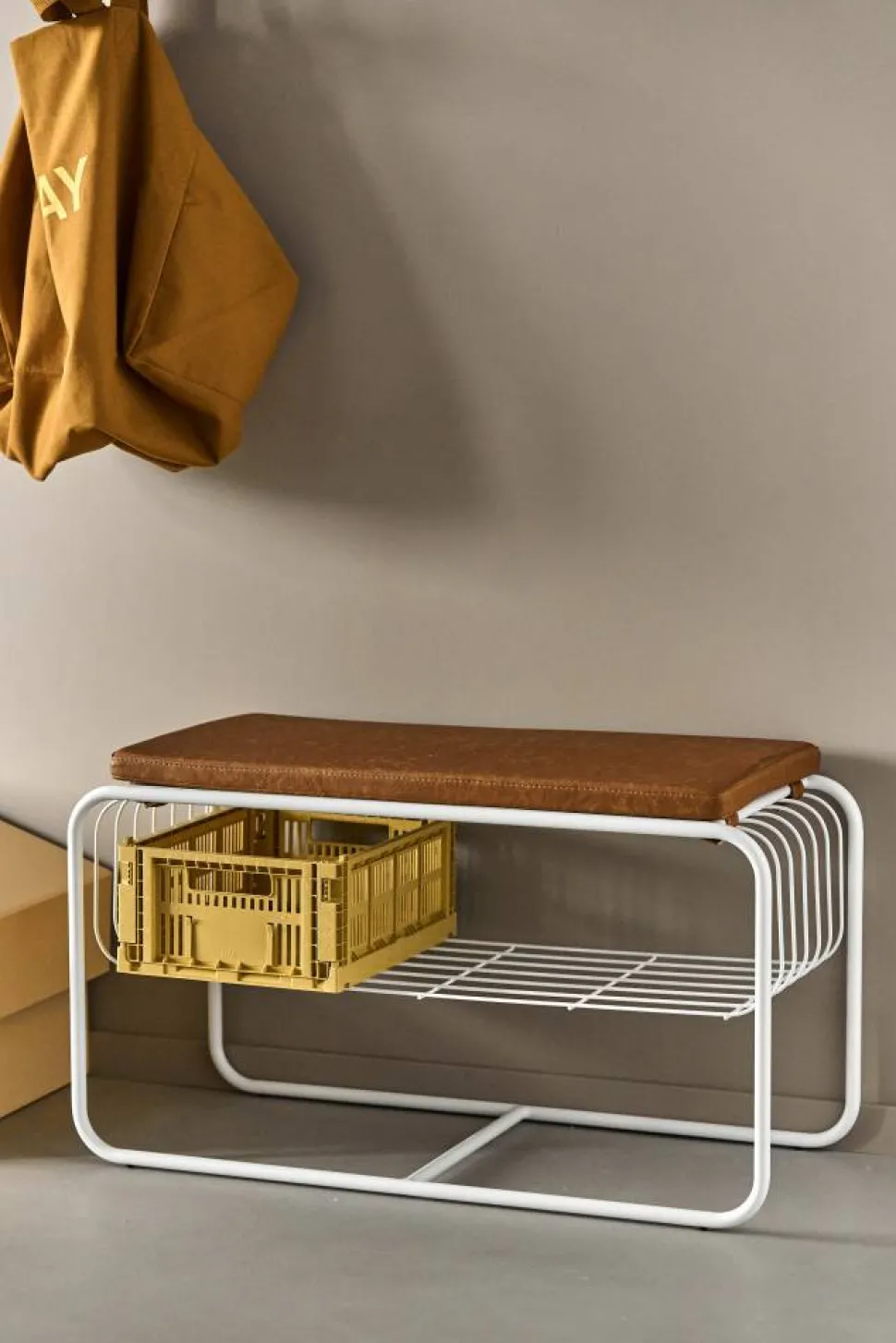 Nod bänk/skohylla 80x36x42 cm White