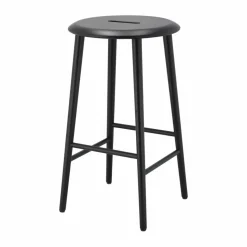 Norrabo barpall 65 cm Svartlackad ek