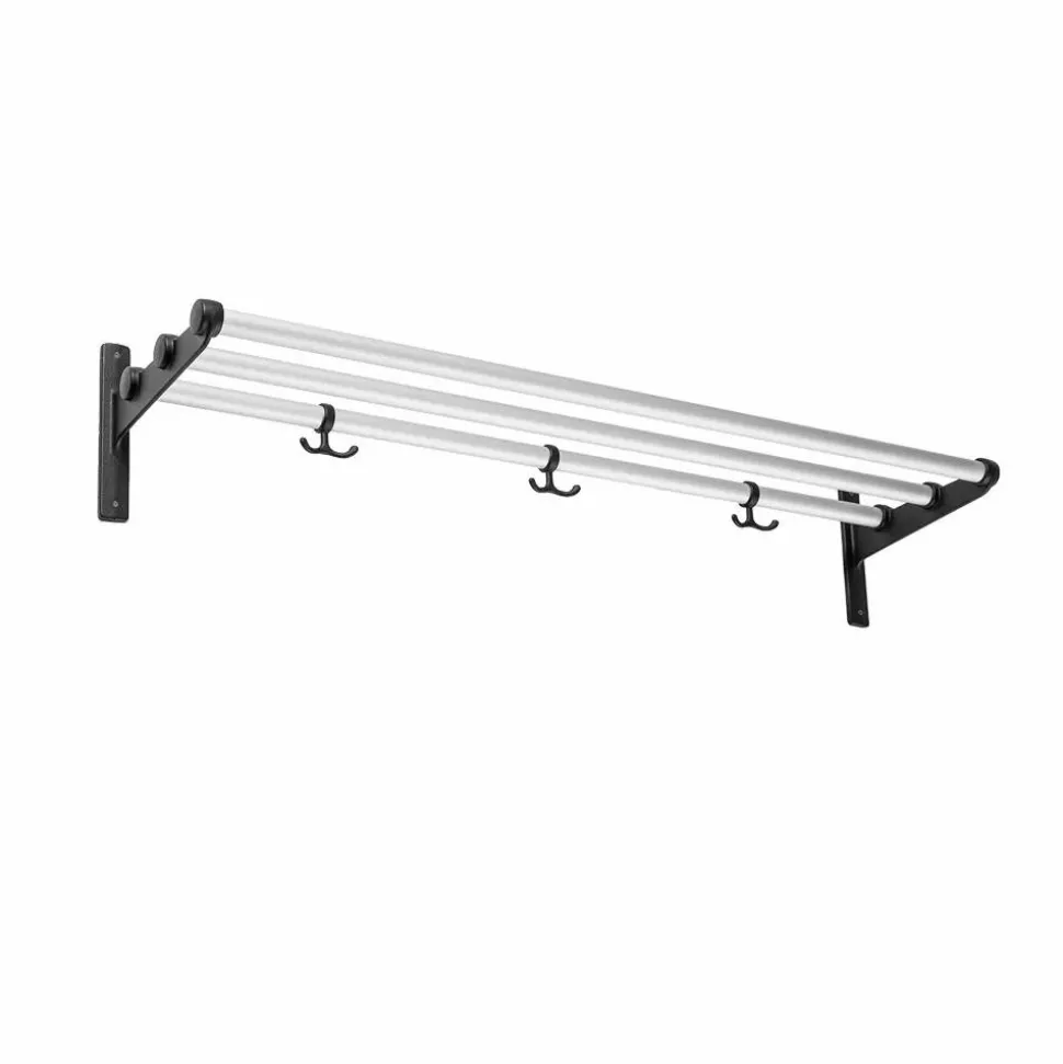 Nostalgi Sko- eller hatthylla aluminium svart stativ