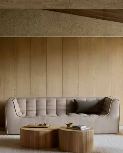 N701 soffa 3-sits Beige med armstöd