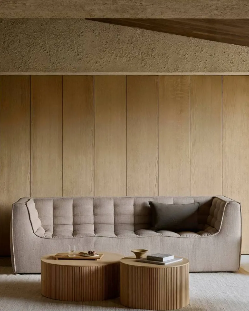 N701 soffa 3-sits Beige med armstöd