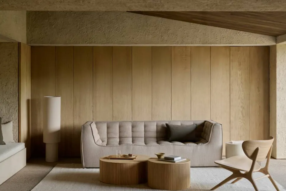N701 soffa 3-sits Beige med armstöd