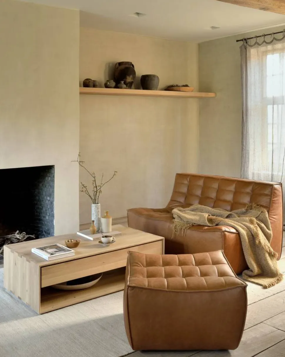 N701 soffa 2-sits läder old saddle brown