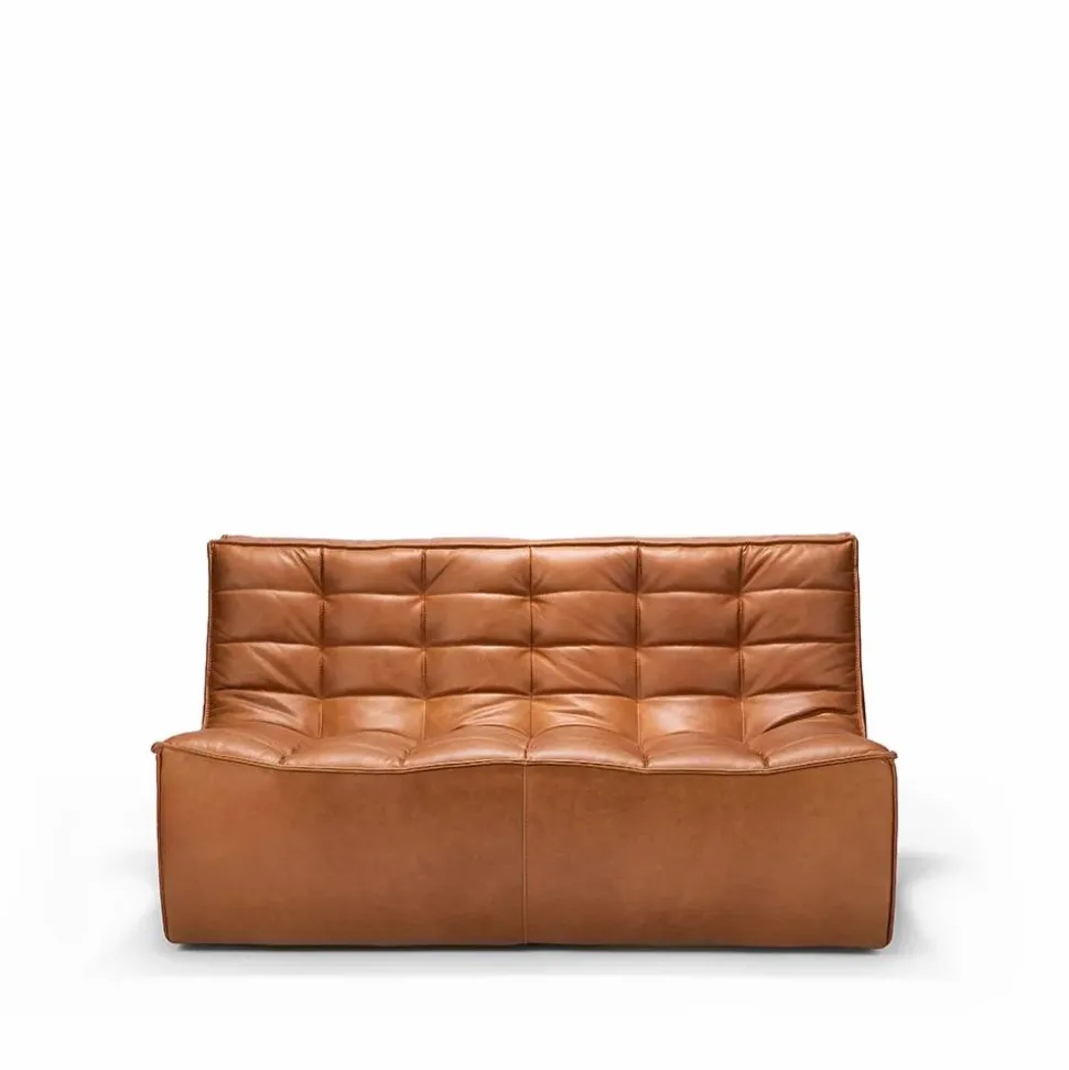 N701 soffa 2-sits läder old saddle brown