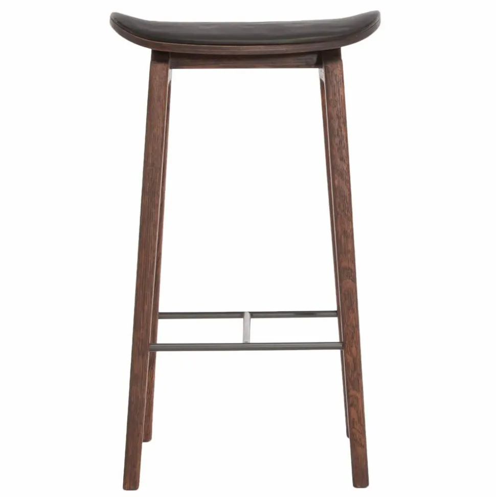 NY11 barstol lädersits dark smoked oak 65 cm Spectrum black