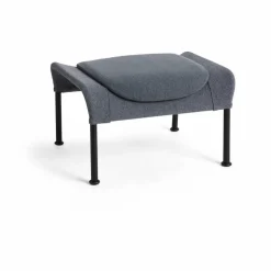 O2 Ottoman fotpall Soft grey-svartlackerad stål