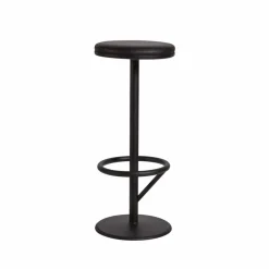 Orbit barpall hög svart matt svart läder