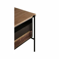 Oscar skrivbord med lådor Teak-svarta metallben