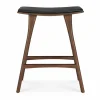 Osso barpall Teak-black leather 65 cm
