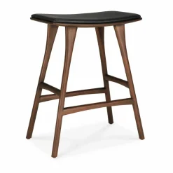 Osso barpall Teak-black leather 65 cm
