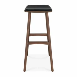 Osso barpall Teak-black leather 65 cm