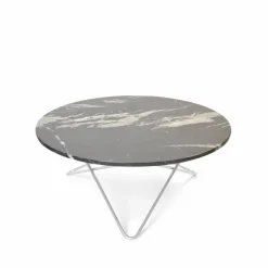 O Table soffbord Marmor svart rostfritt stativ