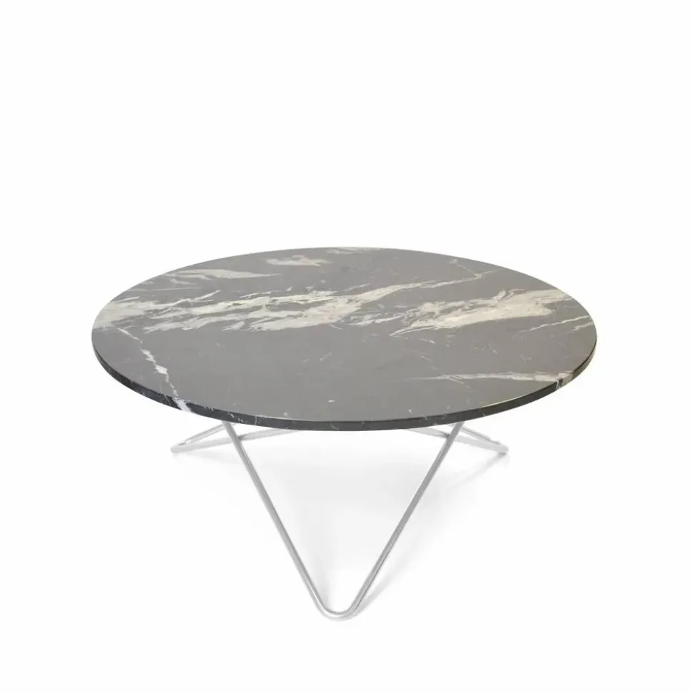 O Table soffbord Marmor svart rostfritt stativ