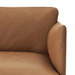 Outline soffa 3-sits läder Cognac-svarta ben