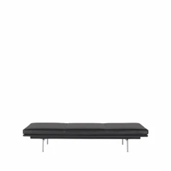 Outline dagbädd Refine leather black-Aluminium
