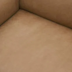 Outline 3 5-sits soffa polished alu Grace leather Camel